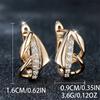 Luxury Female Small White Zircon Stone Clip Earrings Charm Gold Color Wedding Jewelry For Women