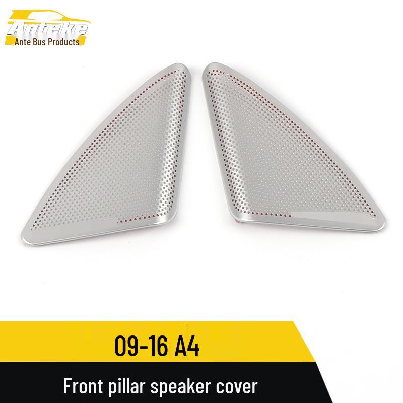 A4 A-Pillar Speaker Cover & Stainless Steel Console Panel Sticker (2009-2016 Models)