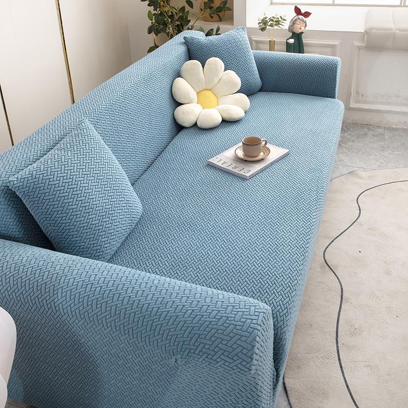 Jacquard Adjustable Elastic Sofa Cover Armchair Protector Corner L Shape Stretch Thick Slipcovers Couch Covers 1/2/3/4/5 Seater