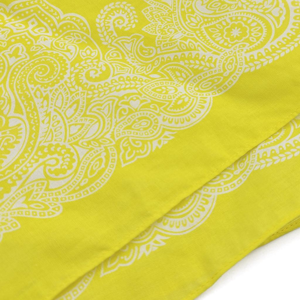 kakatrend bandana yellow paisley 100% cotton adult bandana handkerchief unisex durag large men's yellow 55cm x 55cm