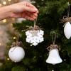 White Foam Christmas Hanging Ornaments Xmas Tree Balls Snowflake Pendants Navidad Home Party Decorations 2026 New Year Gifts