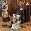 1 Sztuka Dekoracja Para Czaszek - Gotycka Romantyczna Dekoracja Artystyczna z Żywicy, Dekoracja Halloweenowa, Unikalna Dekoracja Domu i Pokoju Zagadek.