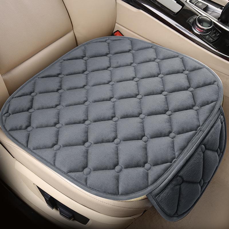 Car Seat Cover Protector Universal Winter Warm Auto Seat Cushion Rear Seat Cushion Protection Covers Back Cushion Three Piece Seat Cushion Grey