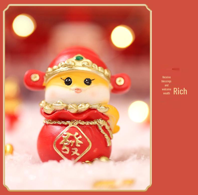 Guochao Zodiac Snake Figurine: Year of the Snake Desktop Ornament, Spring Festival Creative Gift