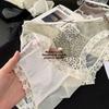 Lady Summer Sexy Leopard Print Pure Want Hollow Lace Lengthen Crotch In Low Waist Triangle Briefs