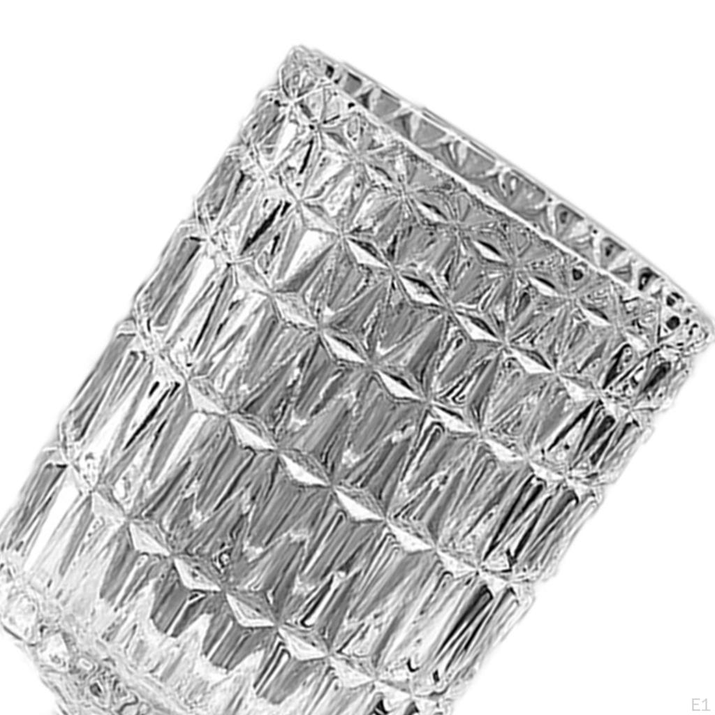 Modern Crystal Glass Vase Flower Arrangement Clear Dried Flowerpot for Centerpiece Home