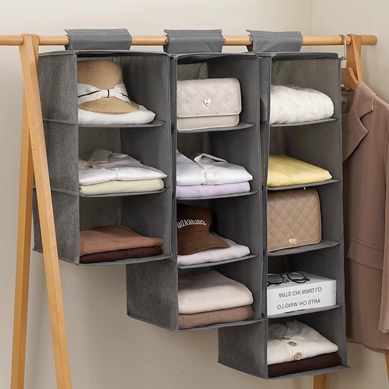 Foldable Three-Dimensional Dustproof Hanging Wardrobe Organizer for Multi-Layer Underwear and Panties Storage