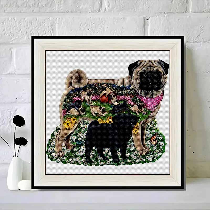 

New Arrival 5D DIY Full Circle Diamond Painting Dog Embroidery Cross Stitch Home Decor Gift 20x20cm