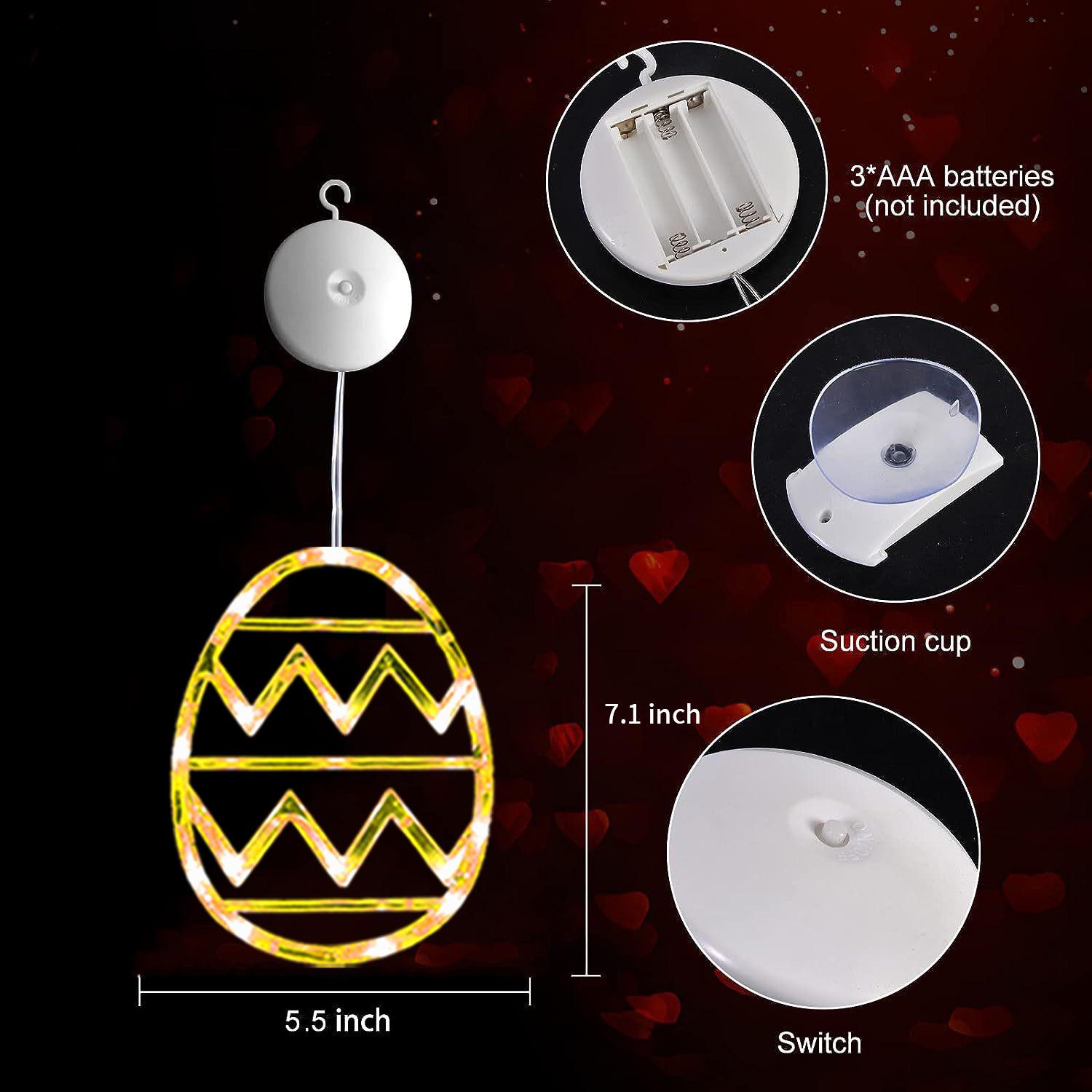 

Easter Window Lights Hanging Ornaments 2025 Easter Eggs with Suction Cup for Indoor Home Window Door Farmhouse Decoration жовтий