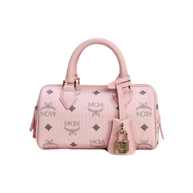 MCM Ella Crossbody Tas met Rits en Leer Mini Dames tassen Light-Mist-Pink MWBEAEA01QH Mini