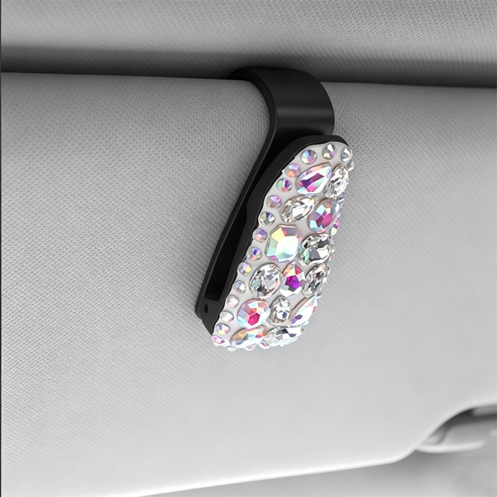 Multifunctional Sunglasses Clip Rhinestone Car Sun Visor Accessories Driving Accessories