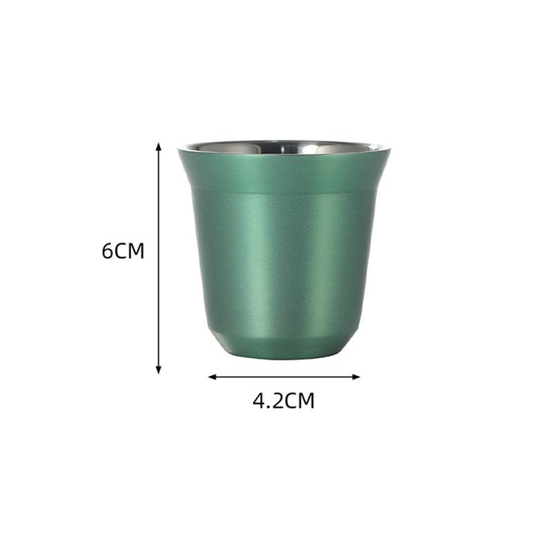 80ml 304 Stainless Steel Coffee Cups Wine Glass Espresso Mugs Double Wall Heat Insulated Capsule Cup Small Capacity Tea Bottle