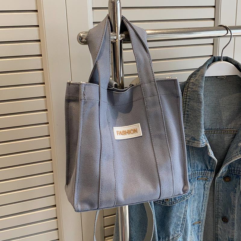 Niche Canvas Bag New Fashionable Portable Women's Small Square Bag Korean Version Versatile One-shoulder Crossbody Bag