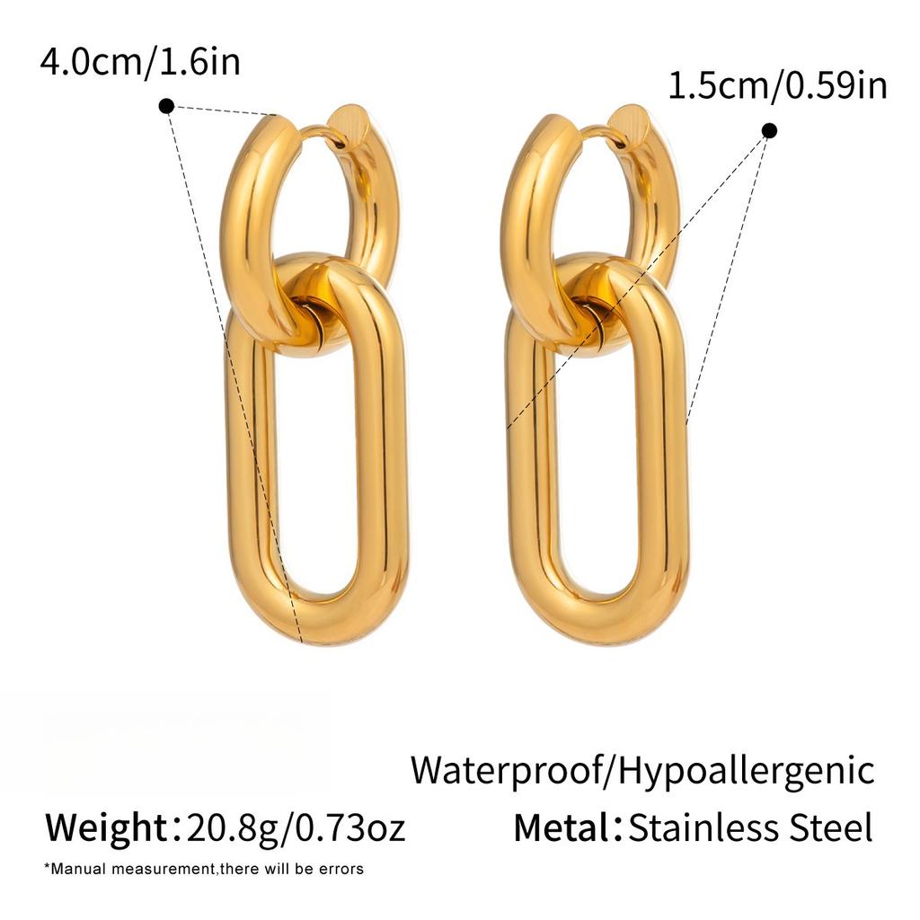  Minimalist Geometric Basic Hoop Earrings Stainless Steel 18K Gold Plated High Quality Accessory Jewelry Women Gala