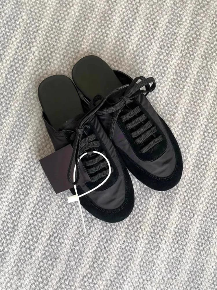 Women's Mules Round Toe Elastic Band Flat Sole Women's Slippers Leisure Daily Cover Toe Fashion Personality Zapatillas De Mujer