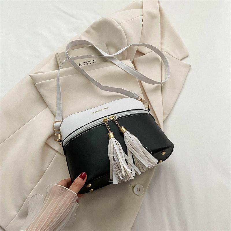 Stylish Autumn Bucket Bag For Women In Trendy Colorblock Design With Soft Pu Material Black