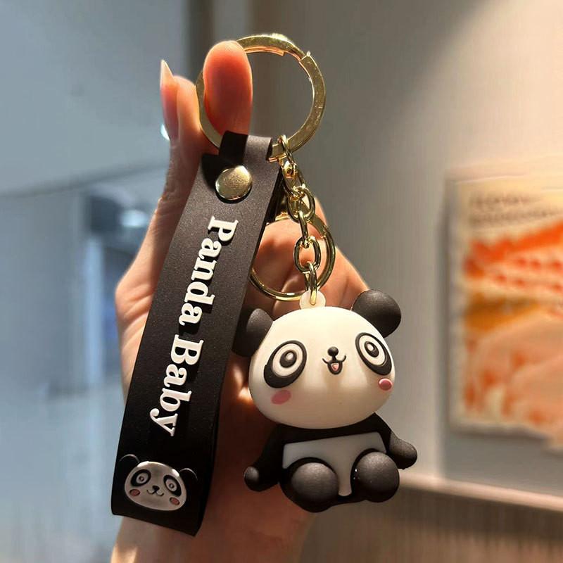 

Милый брелок из силикона в виде панды, аксессуар для сумок, автомобилей и подарки на разные случаи Cute