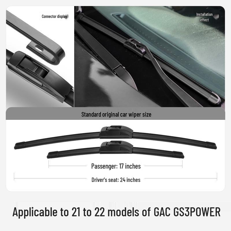

GAC Trumpchi GS3 POWER 2021 Front Wiper Blades - 22 Rubber Strip Car Accessories GS3 2021-2022 Rear Wiper