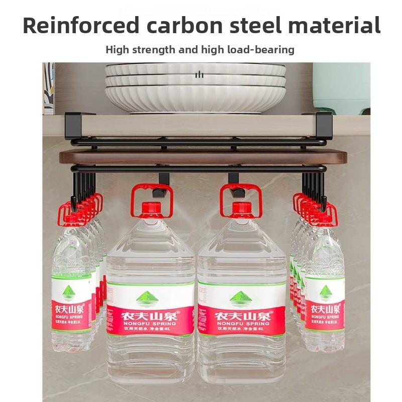 Organizador colgante para cocina, estante de almacenamiento bajo armario, cesta organizadora de metal
