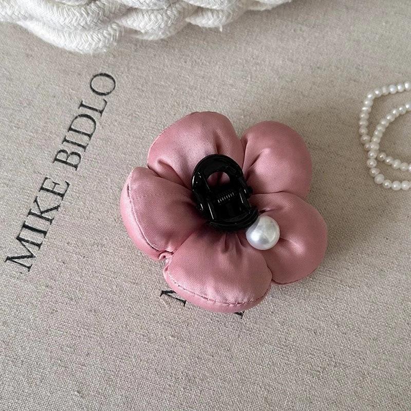 

New High-end Hairpin Back Flower Puffs Half-tied Hair Small Hair Grab Clip Head Headdress Headwear Girls Women Hair Accessories розовый