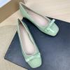 Fashion Flat Shoes Women's 2025 Spring and Autumn New Shallow Square Bow Large Size Women's Shoes 42 43 44 Ladies Shoes Loafers Women