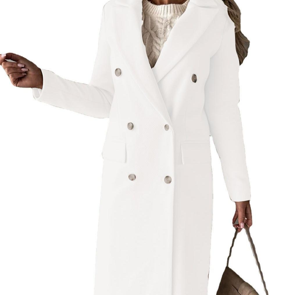 Damemote Uformelt Ensfarget Print Høst Vinter Langermet POLO Neck Jakker og kåper