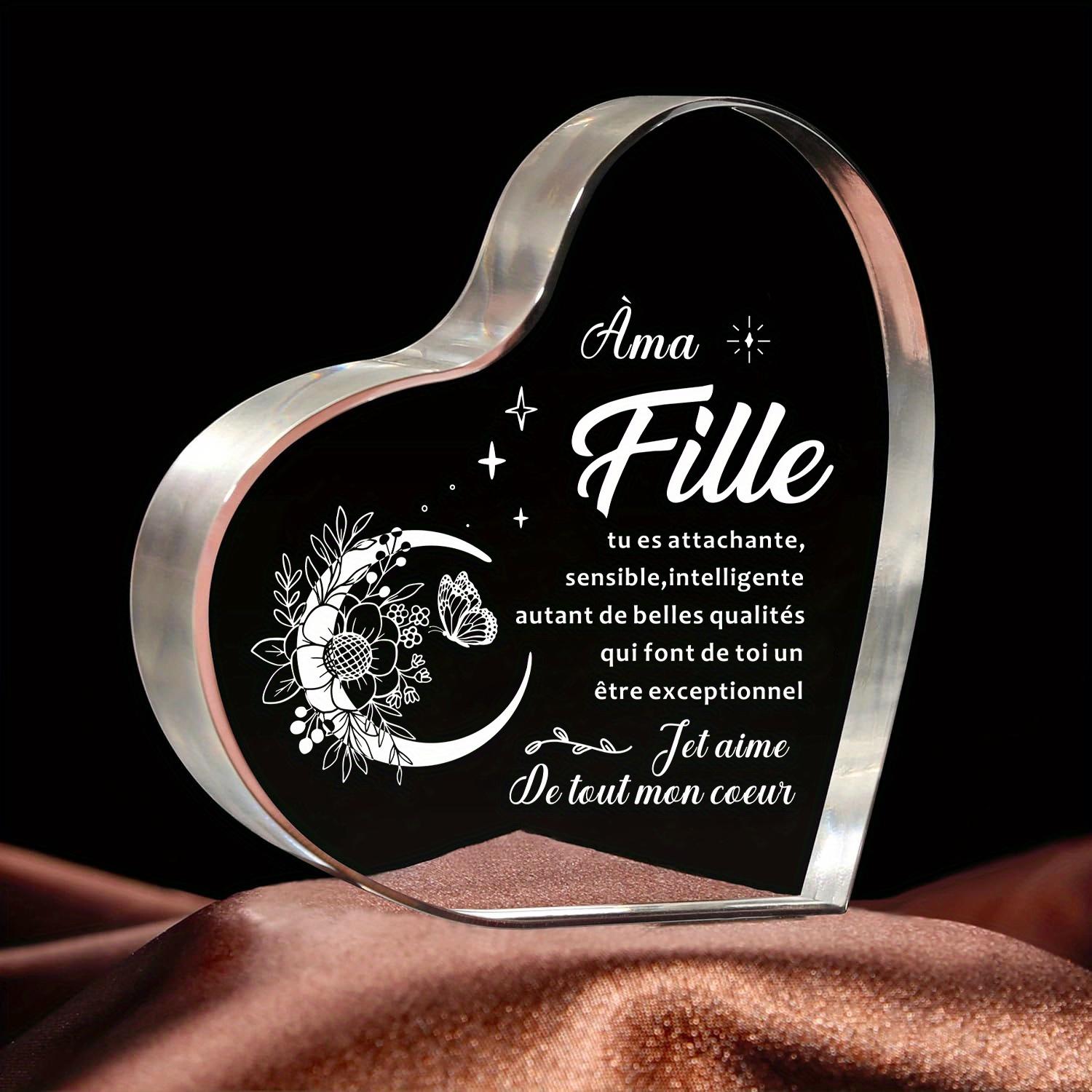 

2D Flat Gift for Her/ Him Acrylic Heart Plaque for Daughters, A Gift From Parents for Occasions Like Mother S Day, Graduations, and Anniversaries, 10*8.6cm