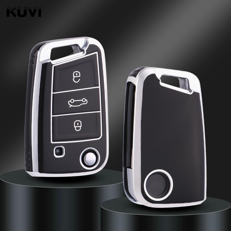 Tpu Car Remote Key Case Cover Shell For Vw Volkswagen Golf 7 Mk7 Tiguan Mk2 For Seat Ateca Leon Fr 2 Ibiza For Skoda Octavia A7