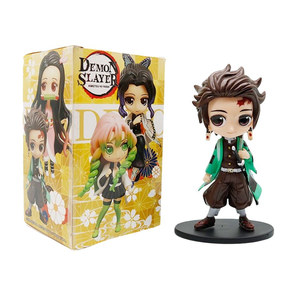 New Anime 13Cm Demon Slayer Figure Nezuko Tanjirou Zenitsu Inosuke Kyoujurou Giyuu Kawaii Qposket Pvc Model Toys Children Gift