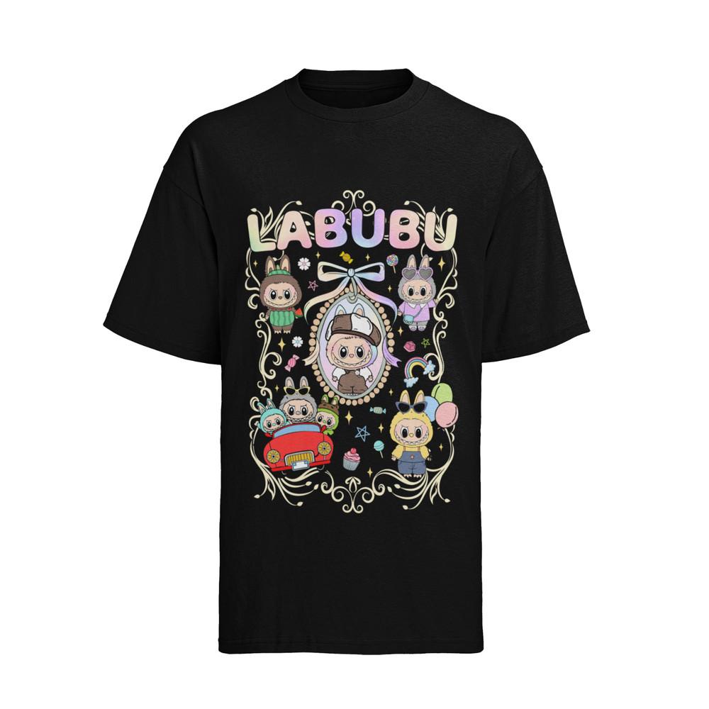 

Labubu Figur Kawaii 2025 Monster sammel Baumwolle Damen T-Shirt Oversize 2XL