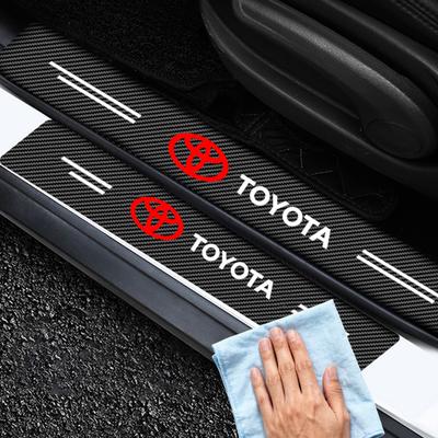 4 Stück Kohlefaser Auto Türschwellen Schutz Schwellenaufkleber für Avalon Mirai Avensis Prado Hilux VVT-I 4WD Corolla Sw4