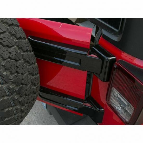 Für 07+ JK JKU Jeep Wrangler Heckklappenscharnierabdeckung Ersatzrad-Heckklappenverkleidungsteile