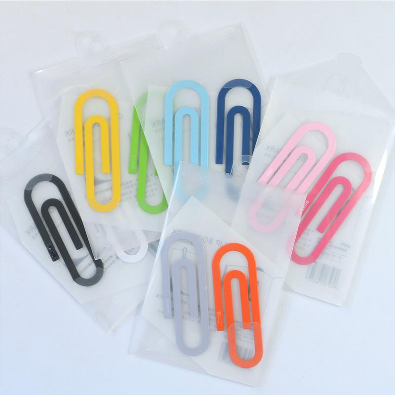 2pcs/pack Cute Colorful Small Large Metal Paper Clip Bookmark Kawaii Stationery Paperclips Planner Clips Office School Supplies