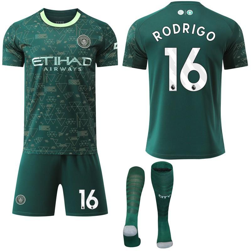 2025-26 Manchester City Tři Venkovní Zelená 47 Fudendoku Fotbalový Dres Trávový Dres Ne. 9 Harland Set