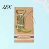 Country Themed Wedding Souvenirs Cowboy Boot Bottle Opener, Durable Zinc Alloy Western Theme Openers with Style Party Giveaways Thank You Card, Unique