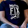 Mr Fix IT Mens Dad Fathers Day Mens Birthday Gift Fathers Day T Shirt Simple Letters Style Print Allmatch Shortsleev Tops