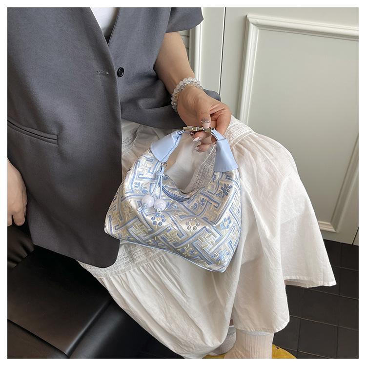New Chinese Style Bucket Bag Fashionable Crossbody Shoulder Purse for Women CLE