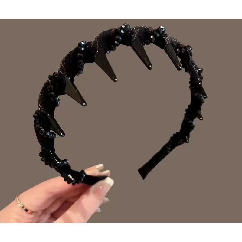 Parisian Princess 2026 Women's Elegant Beaded Headband - French Style Light Luxury Hair Accessory