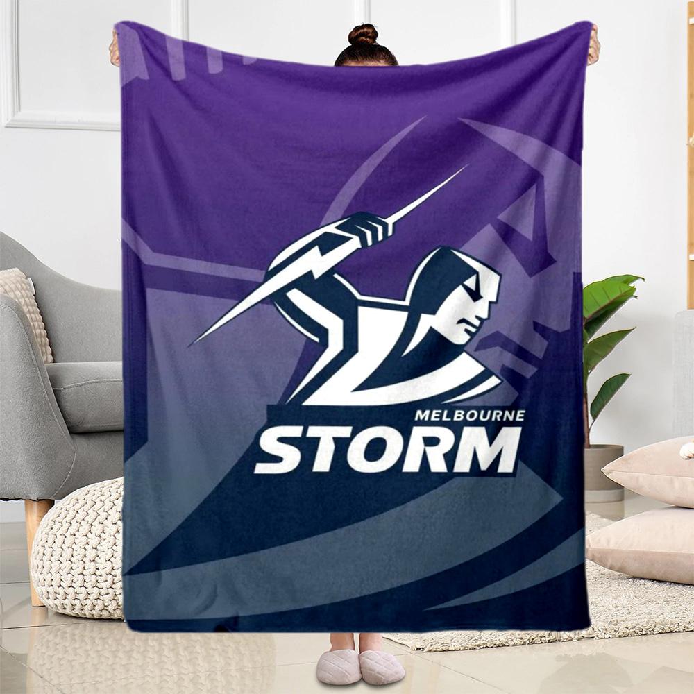 Coperte con logo della squadra Melbourne Storm Adatte per divani, viaggi, soggiorni anche un buon regalo per amici e familiari Adatte a tutte le stagioni.