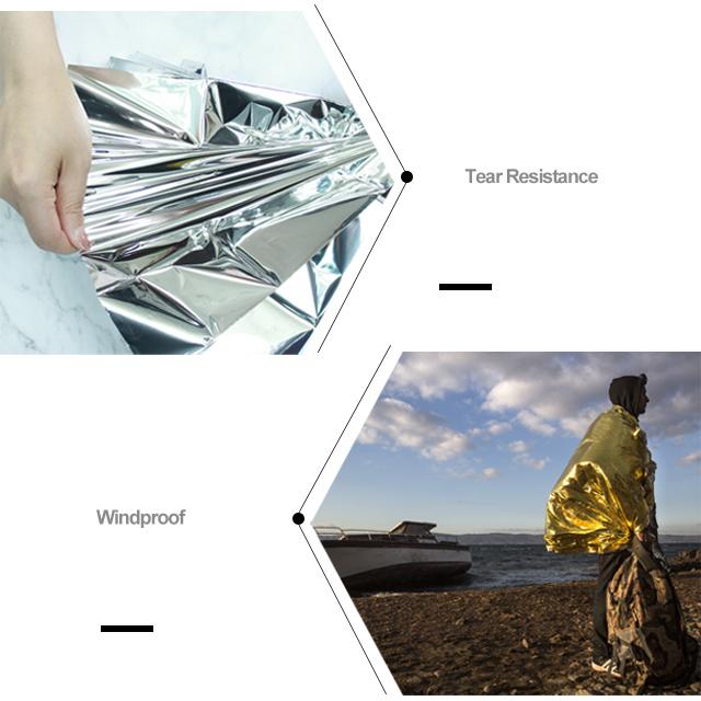 Gold Silver Emergency Mylar Survival Space Foil Thermal Blanket