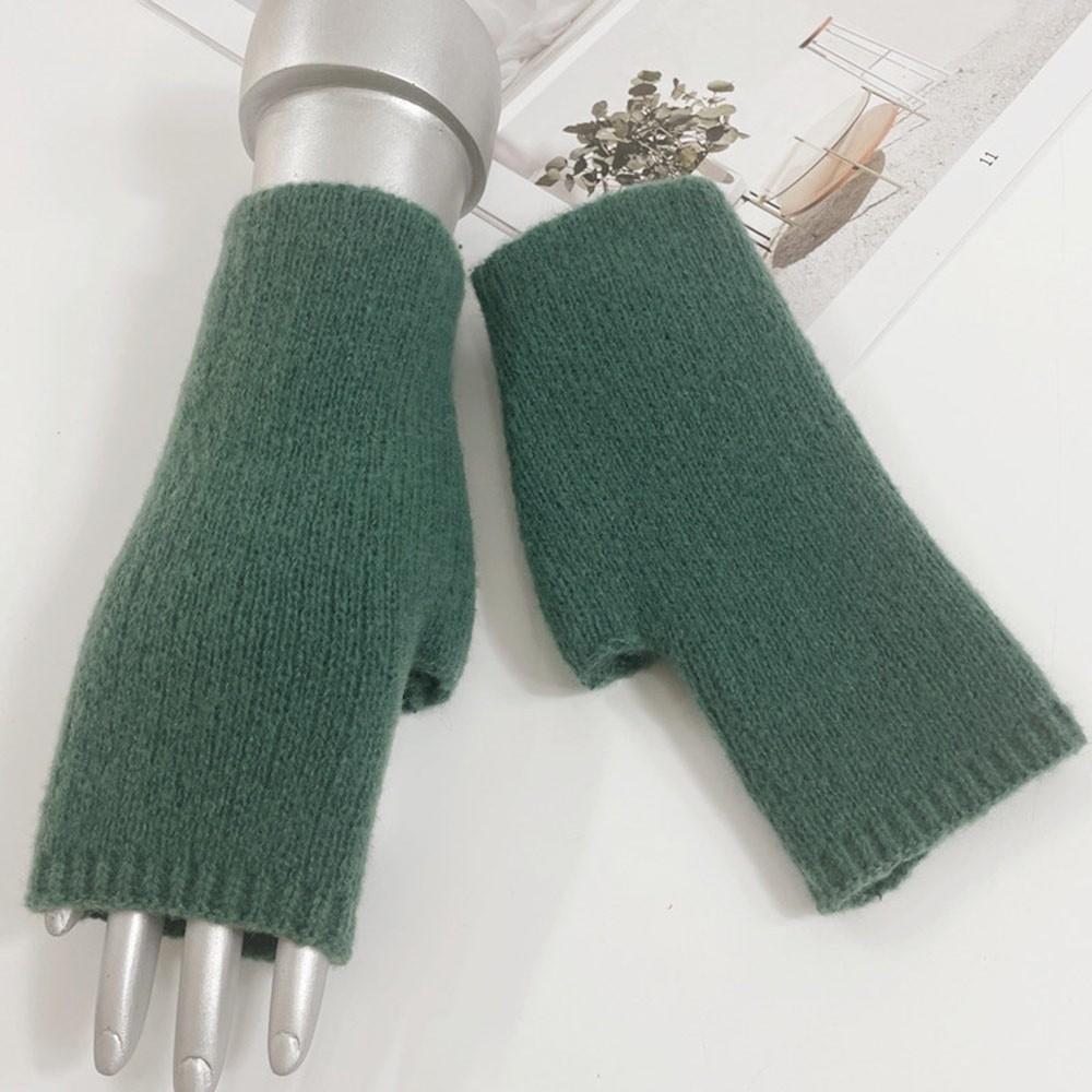 Exposed Finger Half Mittens Wool Blend Knitted Gloves Protable Fingerless Gloves Autumn Winter