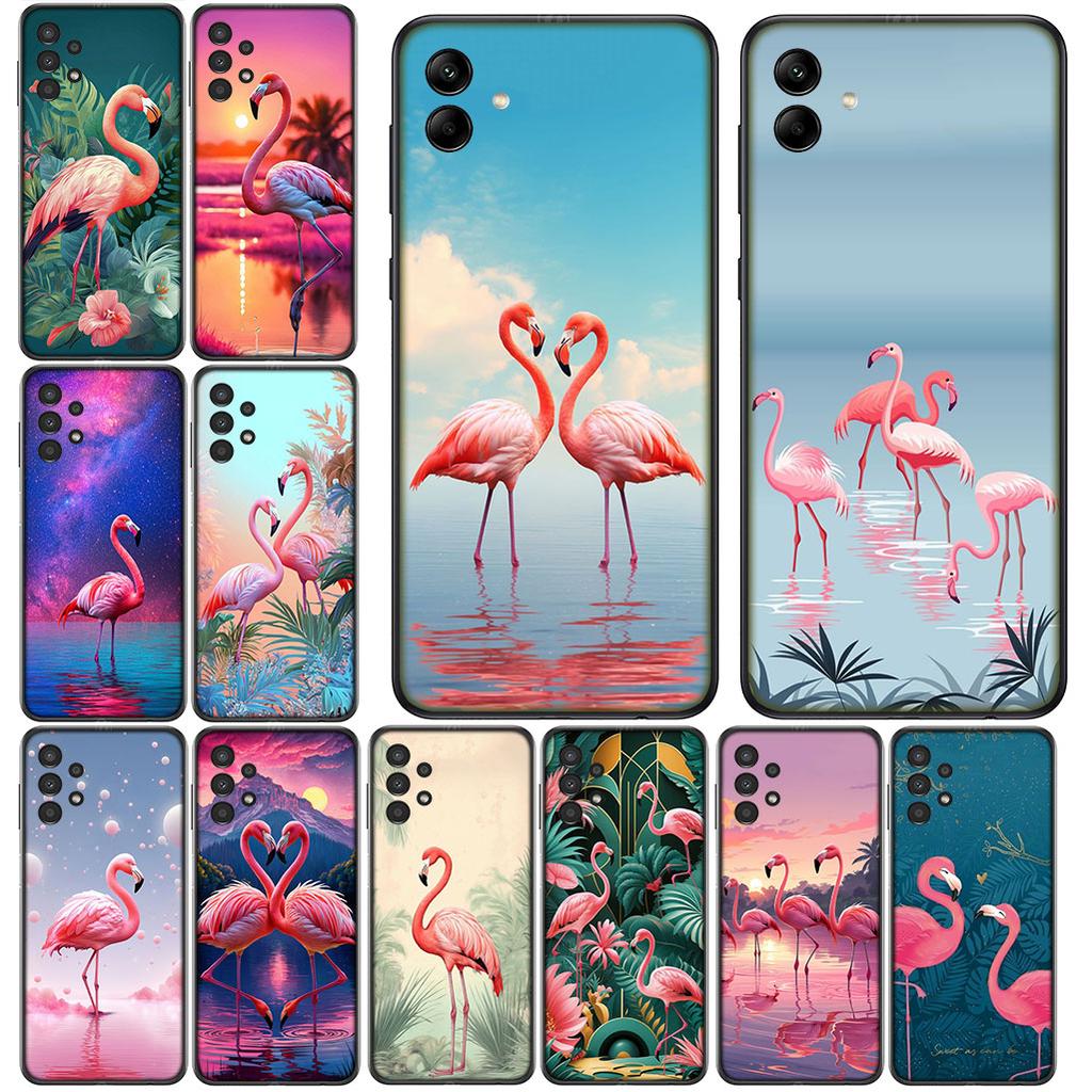Schutzhülle Flamingo Vogel Blume für Samsung Galaxy S25 S24 S23 Fe Ultra Plus S7 Edge A05 A06 A16 A15 A35 Handyhülle