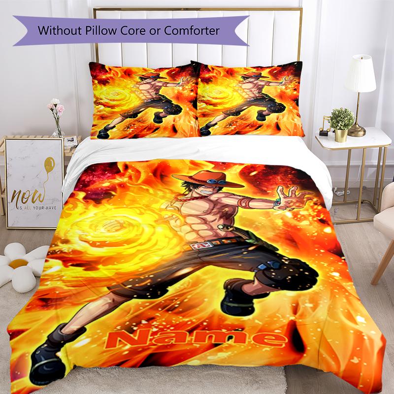 3pcs Custom Name One Piece Bedding Set Duvet Cover Closure Includes 1 Duvet Cover & 2 Pillowcases, Soft and Comfortable for All Seasons.