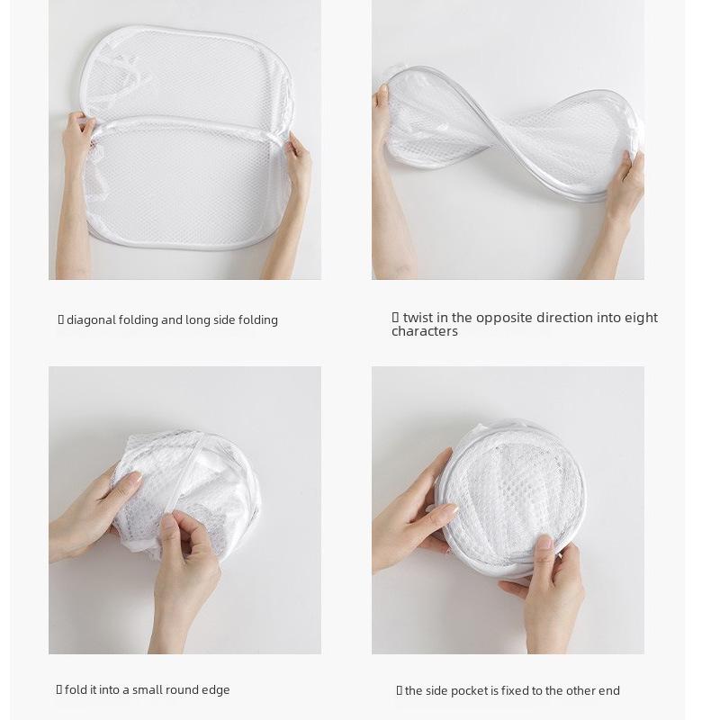 Cesta de Lavandería Plegable de Malla de Nylon Estilo Nórdico, Ligera con Doble Asa para Dormitorios de Estudiantes