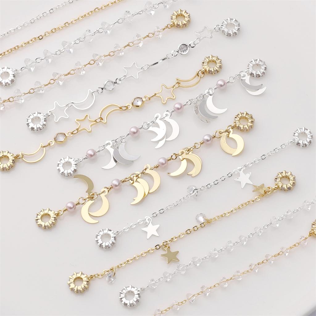 1pc 8-9cm Bracelet Safety Chain High Color Retention Gold Plating Safety Chain Tassel Pendant Chain Accessories DIY Handmade