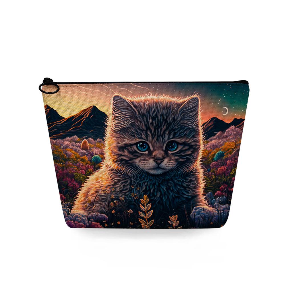Women Cat Print Cosmetic Bag Toiletries Organize Travel Storage Case 6771