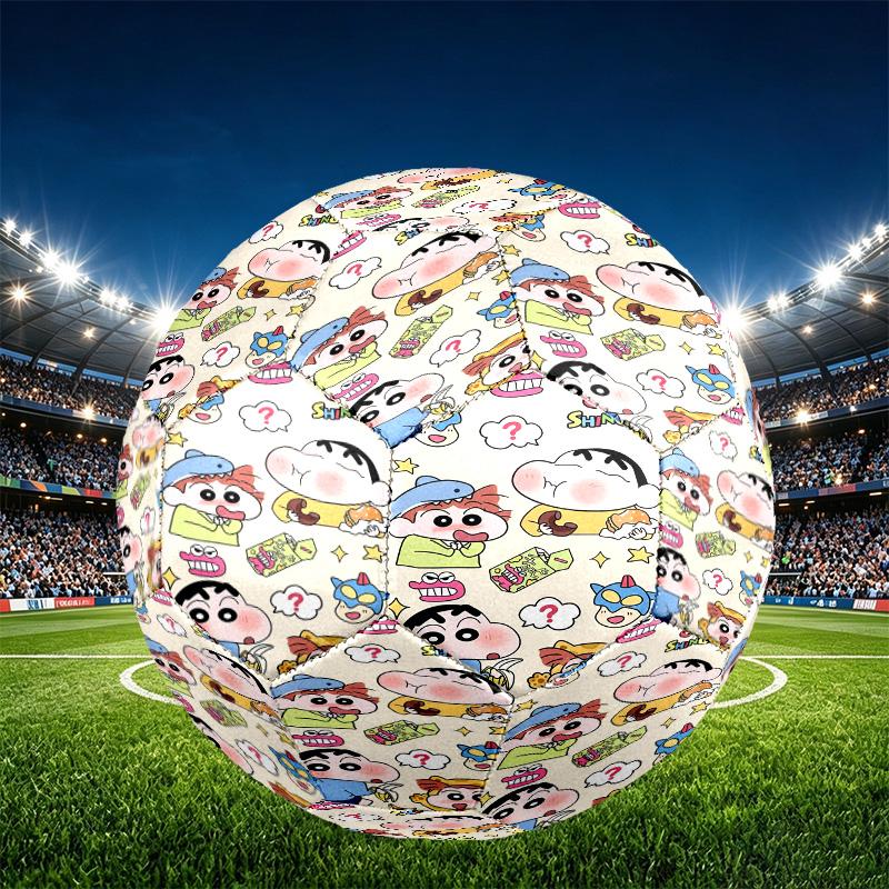 Crayon Shin Print Size 5 Soccer Ball, PU Wear Resistant Football for Match Training and Daily Practice, Birthday Gift for Soccer Fans