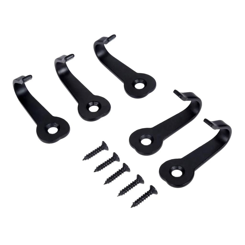 5pcs/set Hooks 40mm Mini Alloy Hangers w/screws Black/White/Silver Wall Mounted Hanging Keys Coat Bag Hat Mask Bathroom Kitchen