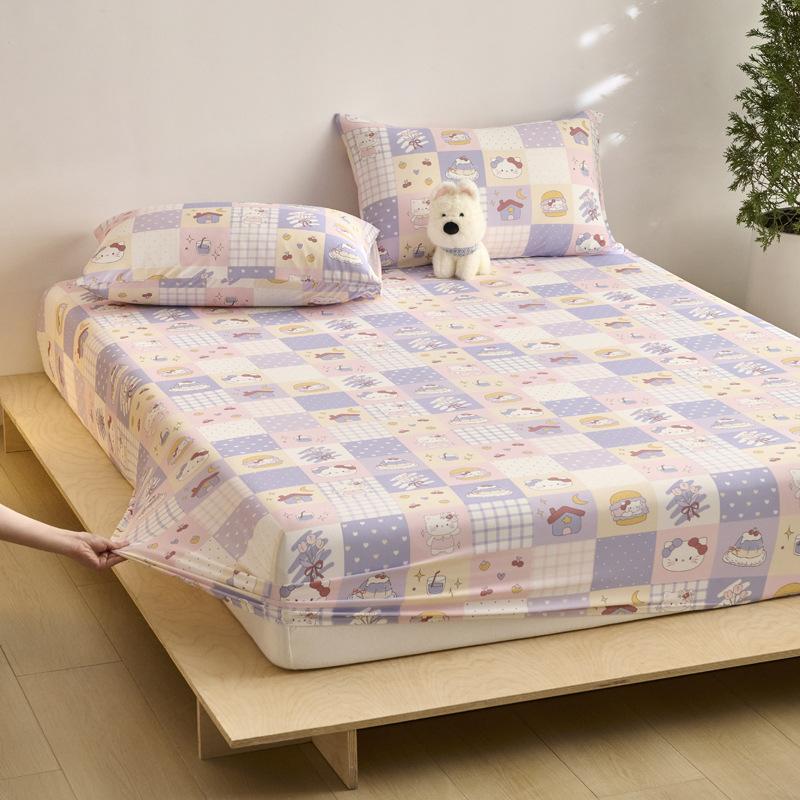 Cartoon Printed Mattress Summer Student Dormitory Bedspread Mattress All-Inclusive Protective Cover Sheet Cover Non-Slip Bedding