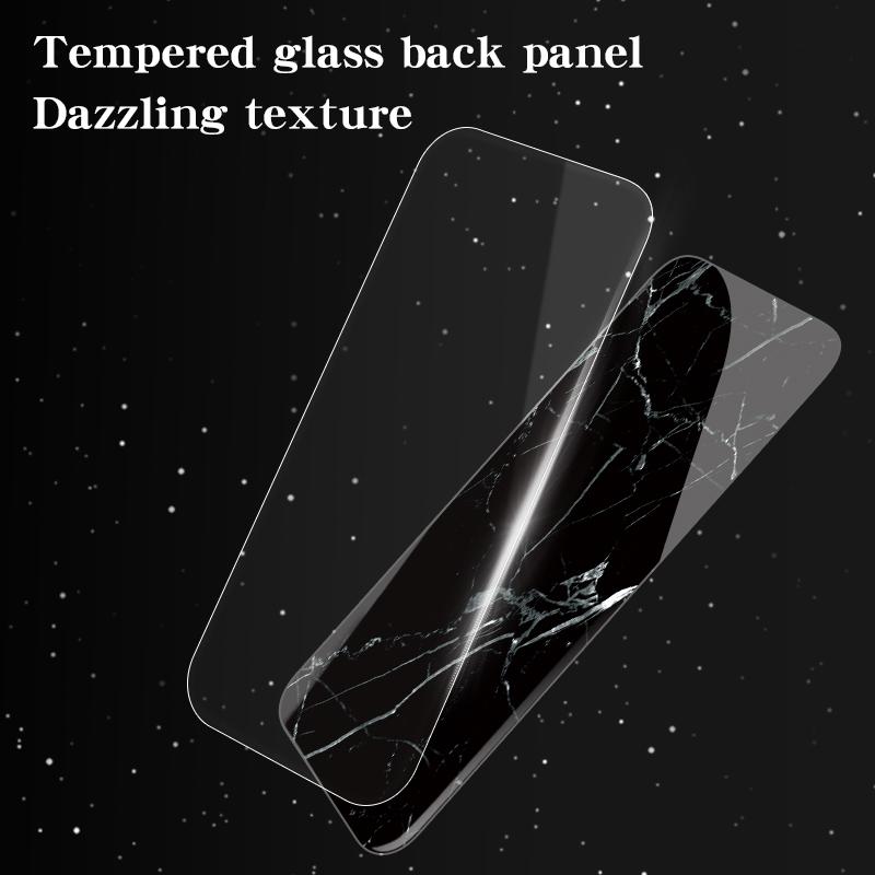 For Motorola Moto G85 5G/S50 Neo 5G Case Marble Pattern Tempered Glass+PC+TPU Protective Phone Cover